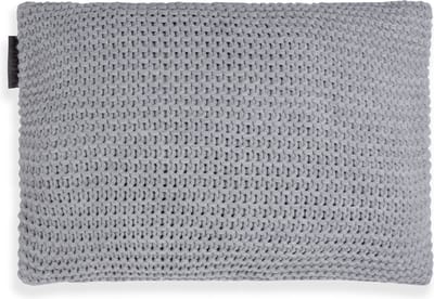 Knit Factory Vinz Sierkussen - Rechthoekig kussen - Kussen woonkamer - Bank kussen - Decoratie kussen - Licht Grijs - 60x40 cm - Kussenhoes inclusief kussenvulling