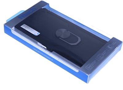 Hoesje Geschikt Voor Samsung Galaxy A51 Armor Hoesje Ringhouder TPU - Zwart met Rood