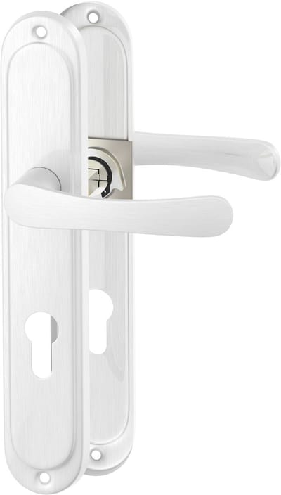 ERGO line Deurbeslag set Binnendeur - Malmo - Klassiek Zilver Deurkruk - met profielcilindergat PC55 - Deurklink met schild, krukgarnituur, langschild deurkrukset, deurgrepen voor cilinderslotdeuren