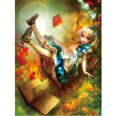 5D bricolage diamant mosaïque dessin animé fille diamant peinture point de croix 20X30CM beige