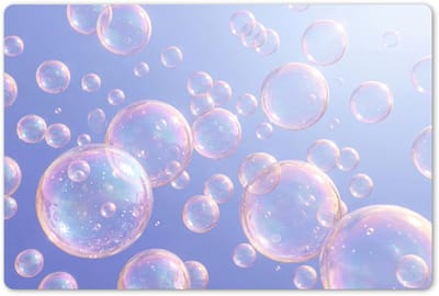 Placemats 45x30 cm - Placemat kunststof - 1 stuk - Pastel - Bubbels - Dromerig - Borden onderleggers - Decoratie voor op tafel - Keuken tafeldecoratie accessoires - Vinyl onderlegger - Tafelversiering