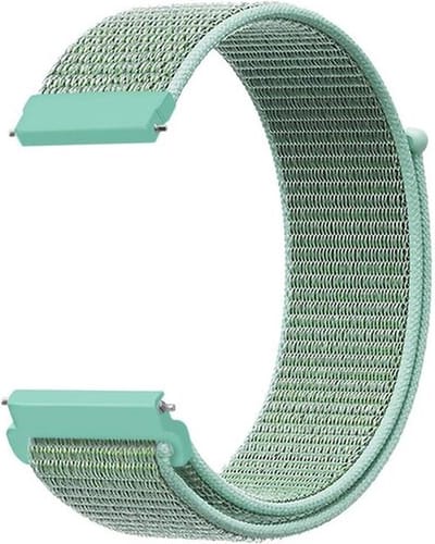 By Qubix - Sport Loop nylon bandje 20mm - Mintgroen - Geschikt voor Samsung Galaxy Watch 7 (40 & 44mm) - Galaxy Watch FE - Galaxy Watch 6 - Galaxy Watch 6 Pro - Galaxy Watch 5 - 5 Pro - Galaxy Watch 4 - 4 Classic - Active 2 - Watch 3 (41mm)