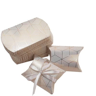 Dailygoods- Candybox 50 Stuks - Kraft Papier - Geschenkdozen met Deksel - Bruiloft/Feest - Decoratie - Plat Formaat 11 x 7 cm