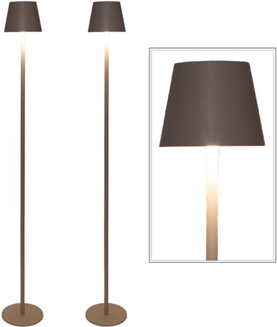 Anna Collection Portable lamp staand Ambiance - 2x - beige/zand - 120 cm - aanraaksensor - draadloos/oplaadbaar met USB - binnen/buiten