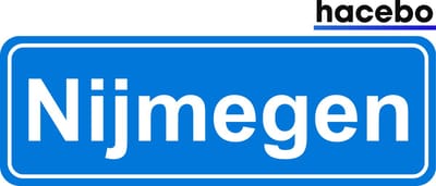 Hacebo - Plaatsnaam Sticker - 29x10 CM - Nijmegen sticker - Verkeersborden sticker - grappige cadeaus - Nijmegen