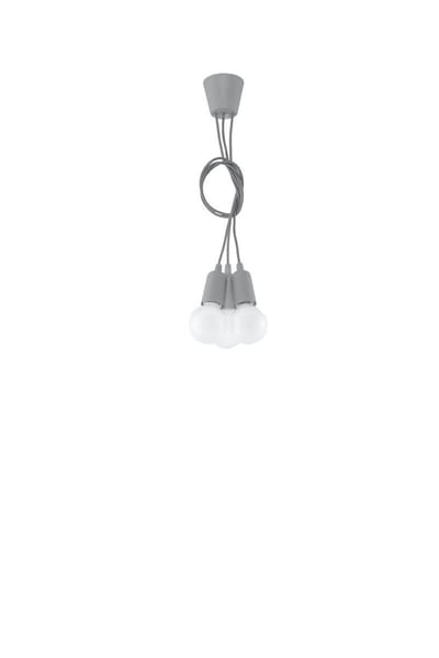 Sollux Lighting Hanglamp Diego - E27 - grijs - PVC - 90x15x15cm