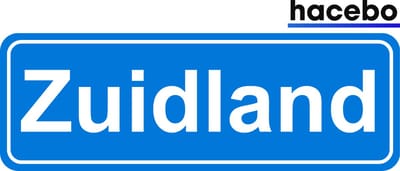 Hacebo - Plaatsnaam Sticker - 29x10 CM - Zuidland sticker - Verkeersborden sticker - grappige cadeaus - Zuidland