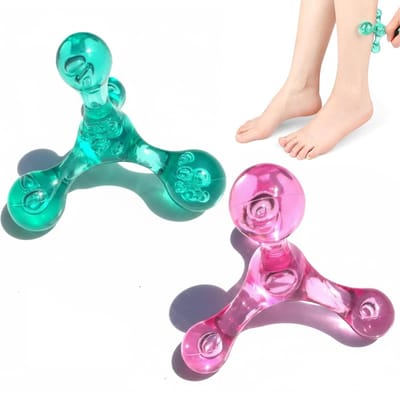 Triggerpoint Massageapparaat - Zelfmassage Tool voor Spieren - 4-koppig Design - Diepe Weefsel Massage - Voor Rug Nek en Benen - Groen roze