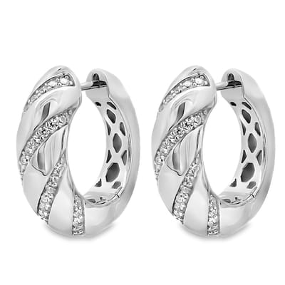 Juwelier Zwartevalk zilveren (gerhodineerd) oorbellen met zirkonia - 22.339