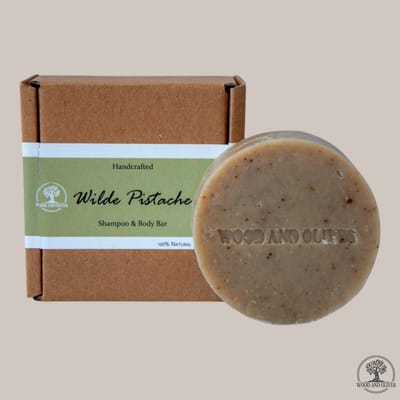 Wood and Olives - Wilde Pistache Shampoo & Body Zeepbar - 100 g