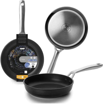IBILI - Poêle Titan, 22 cm, Fonte d'aluminium, Antiadhésif, Compatible avec l'induction