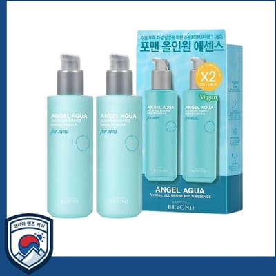 [BEYOND] Angel Aqua Voor Mannen Alles-in-één Essence 200ml x 2-delige Set - Professionele Vegan Hydratatie Herstel & Huidverzachtende Therapie