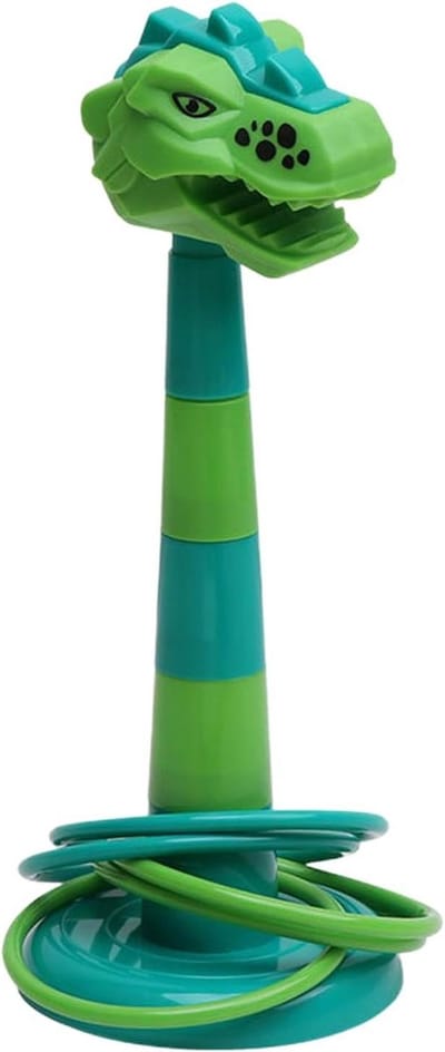 Werpspel Ringen - Dinosaurus Speelgoed - Buiten Spelen - Uniek Dinosaurus Design - 13 x 9 x 5 cm - Groen
