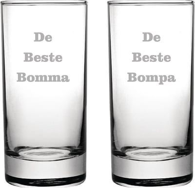 Longdrinkglas gegraveerd - 28,5cl - De Beste Bomma-De Beste Bompa