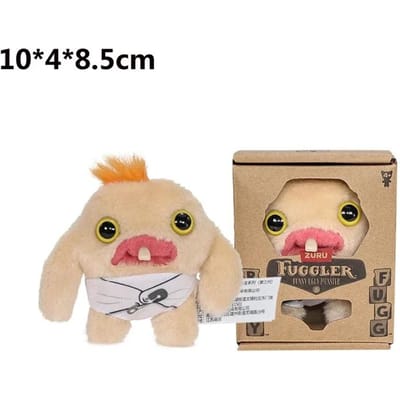 Fuggler Pluche Baby Serie Mr Needles Grappig Lelijk Monster Fuggs Munch Dol Konijn Grote Ogen Vreemde Vreemdeling Knuffelpop Cadeau Zacht Speelgoed 9CM beige