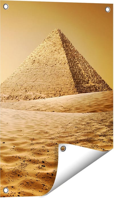 Gards Tuinposter Egyptische Piramides - Egypte - 40x60 cm - Tuindoek - Tuindecoratie - Wanddecoratie buiten - Tuinschilderij