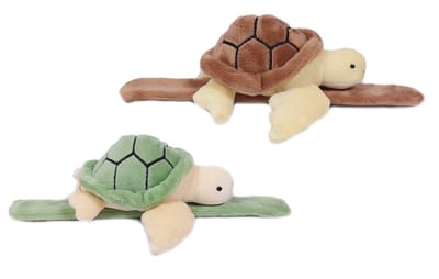 PIA Soft Toys - Set van 2 Pluche Schildpad armband - groen & bruin ass. - 21 cm