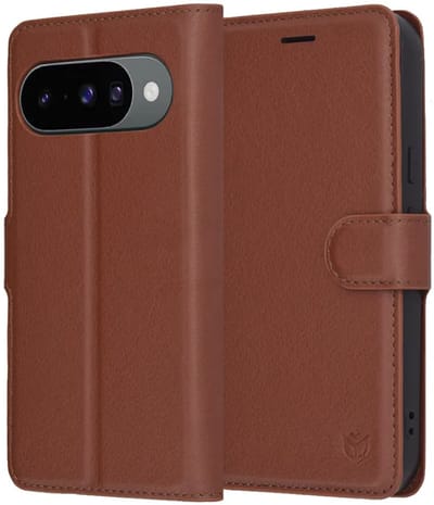 Hoesje geschikt voor Google Pixel 10 / 10 Pro - Techsuit Leather Folio Book Wallet Case - Bruin