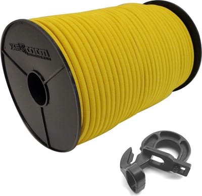 Expander Touw - Rubberen Touw Zeiltouw - Zeilen Spannen - Met Easyfix Haken - Ø6mm x 40m - Geel