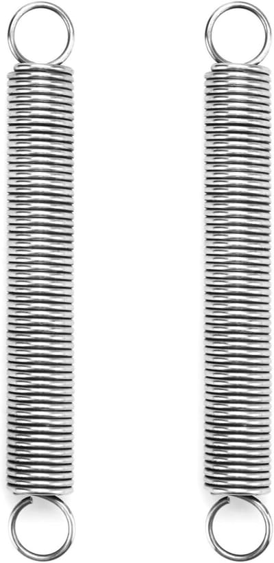 2 Stuks RVS Spiraalveer 150mm, Dubbele Haak Spanning Veer, 2mm Draaddiameter, 18mm Buitendiameter, Ideaal voor Mechanische Toepassingen en Klusprojecten