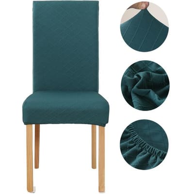 Stevige Jacquard Stoelhoezen Stretch Voor Bruiloft Eetkamer Kantoor Banket Housse De Chaise Stoelhoes 1 piece black
