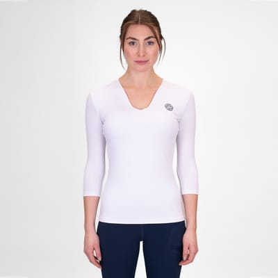 BIDI BADU Crew V-Neck Longsleeve Dames-Wit