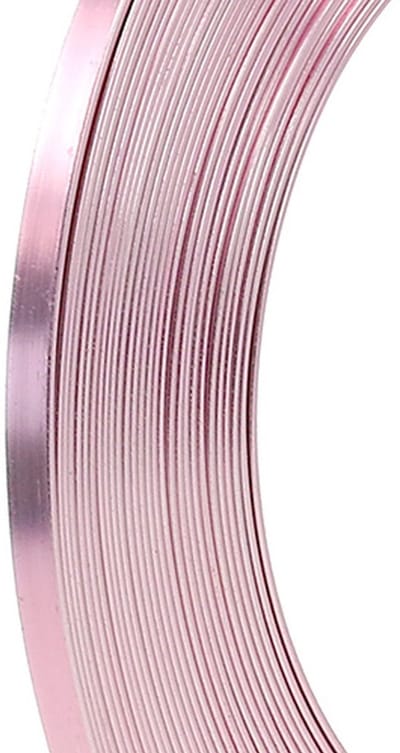 Aluminium plat draad, roze, 5mm, 10m, bloemstukken, knutseldraad