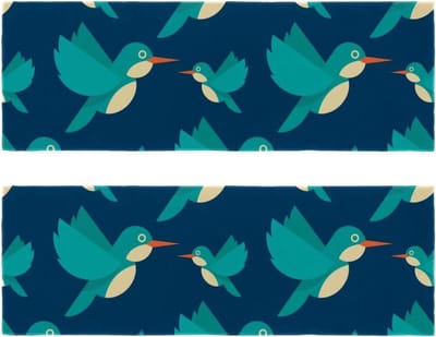 Reishanddoek Set - Lichtgewicht Handdoek - Sport en Outdoor - Sneldrogend Absorberend - 2 Stuks 29.5 x 81.5cm - Blauw Vogels