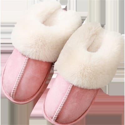 Pluche warme platte pantoffels voor thuis Lichtgewicht zachte comfortabele winterpantoffels Katoenen damesschoenen Indoor pluche pantoffels 36-37