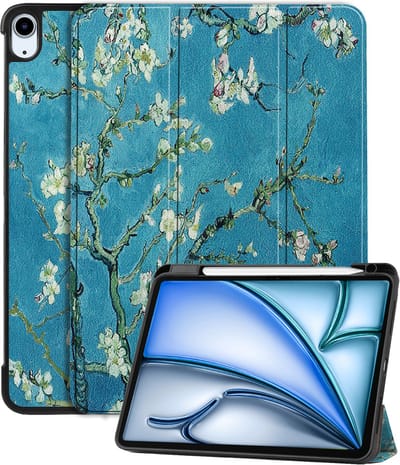 Hoesje - Geschikt voor Apple iPad Air (2024/2025/2026) - 11 inch - Dun & Stevig - Trifold Bookcase - Hard Cover Case - Met Uitsparing Geschikt voor Apple Pencil - Hardcover Book - Tablet Hoes - Bloesem