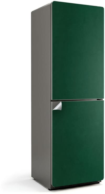 Wallfluent Koelkaststickers - Donkergroen Koelkast Folie - 60 cm x 190 cm - Donkergroen Koelkaststickers - Decoratieve Koelkaststicker - Koelkast Opknappen Sticker - Zelfklevende Koelkaststicker - Koelkast Versiering