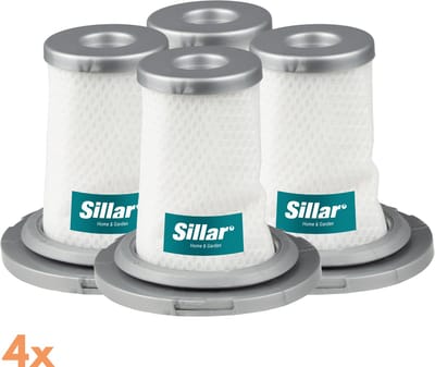 Sillar, set 4 stofzuigerfilters, HEPA, wasbaar, anti-allergeen, geschikt voor Rowenta X-Force Flex Row, Tefal X-Force Flex, vervanging voor filters ZR009006