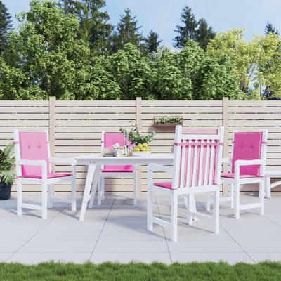 vidaXL - Stoelkussens - 4 - st - lage - rug - stof - roze
