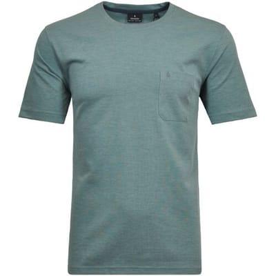 Ragman T-Shirt Softknit Uni Easy Care Round Neck Breast Pocket Sage Green / male