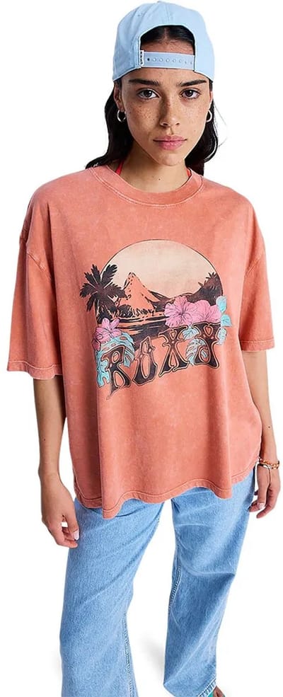 Roxy Washed T-shirt Met Korte Mouwen Oranje L Vrouw
