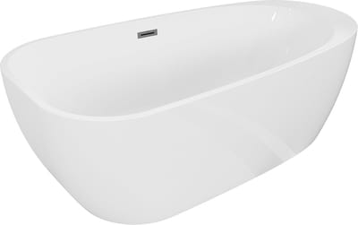 Mexen Giada vrijstaande badkuip 170 x 90 , wit glans, overloop gun gray geborsteld - 52741709000-66