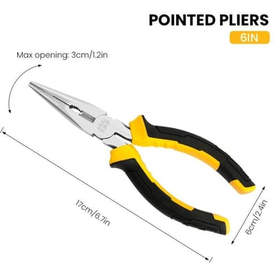 AIRAJ 3 Types de Pinces, dont une Pince à Dénuder de 8 pouces, une Pince à Bec Pointu de 6 pouces et une Pince Diagonale Adaptées à un Usage Domestique white