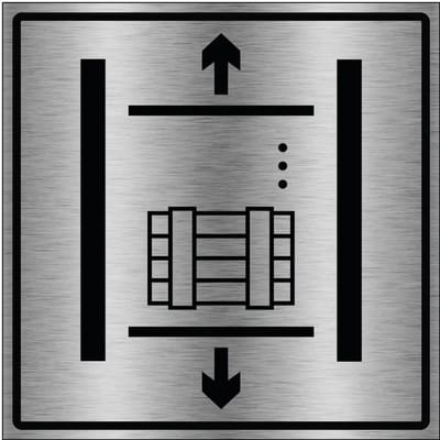 Goederenlift bord - gecoat brushed aluminium | 20 x 20 cm