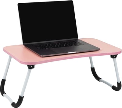 Opvouwbaar en Draagbaar Schootbureau - Multifunctionele Desk voor Werk en Dineren - 23,5" L x 13,7" B x 10,5" H - Roze