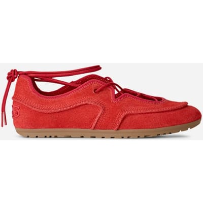 UGG® Quill Ballet Trainer in Red Pepper, Size 5, Suede/Polyester