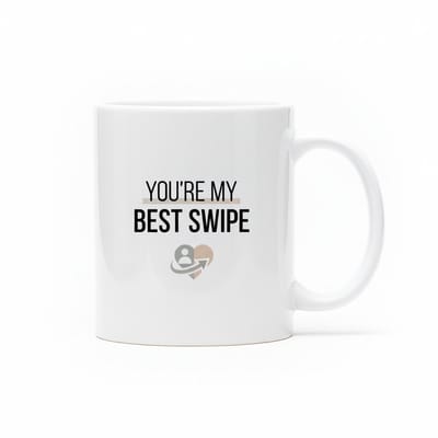 You’re My Best Swipe Mok 330ml – Schattige Romantische Koffiebeker voor Koppels, Liefde Cadeau voor Valentijn & Jubileum