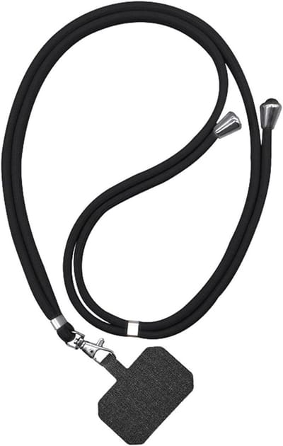 Universeel Telefoonkoord – Verstelbare Nylon Lanyard voor Smartphone – Crossbody / Neck Strap – Geschikt voor Alle Hoesjes – Zwart