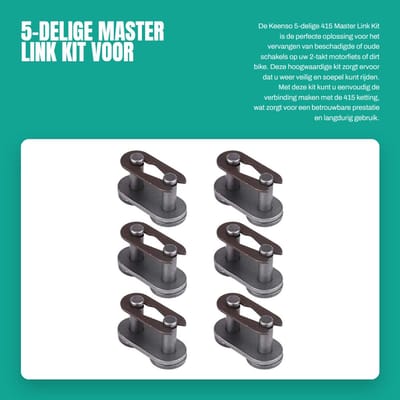 Dailygoods- Master Link Set van 5 - 415 Ketting - Hoogwaardig Koolstofstaal - Vervangingslink voor 2-Takt Motorfiets - Duurzaam - Betrouwbare Kwaliteit