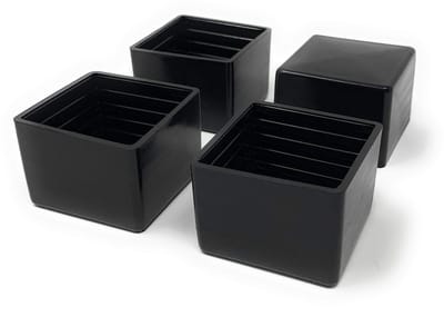 Allecto - Beschermdop vierkante buizen - Vloerbescherming - Zwart - Bodembescherming - Set van 4 doppen voor 40 x 40 mm buizen