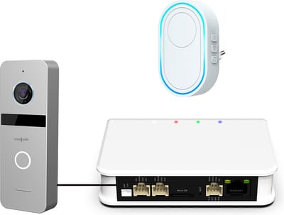Doorsafe 6705 PRO - Professionele internet deurbel met camera - FHD 2MP - gratis lokale opslag op 32Gb SD-kaart - internet via WiFi of netwerkkabel - bewegingsmelder met lichaamsdetectie & instelbare activiteitenregio + WiFi gong