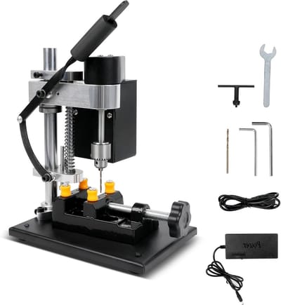 Kolomboormachine 200W met 7 snelheden en 50 mm boorslag, bankschroef en EU-stekker