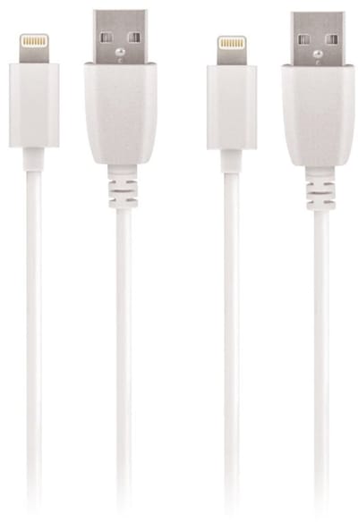 2 stuks OneOne 1,0m laadkabel. OneOne USB Lightning kabel met E75 chip. Oplaadkabel snoer past op Apple iPhone 5, iPhone 5c, iPhone 5s, iPhone 6, iPhone 6 Plus, iPhone 6s, iPhone 7, iPhone 7 Plus, iPhone 8, iPhone 8 Plus
