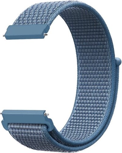 By Qubix - Geschikt voor Garmin bandje - Sport Loop nylon bandje - Denim blauw - Geschikt voor Garmin Vivoactive 6 / 5 / 3 - Smartwatch bandje 20mm