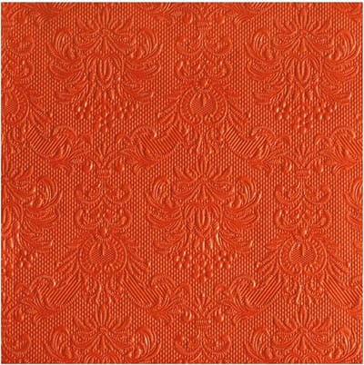 Servetten Luxe - 45x stuks - 33 x 33 cm - oranje - barok patroon - 3 laags
