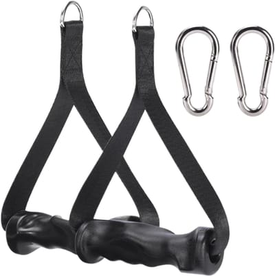 Kabelmachine Handvatten - D-handvat Greep - Kracht Training - Anti-slip Oppervlak - 24x13x3.7 cm - Zwart